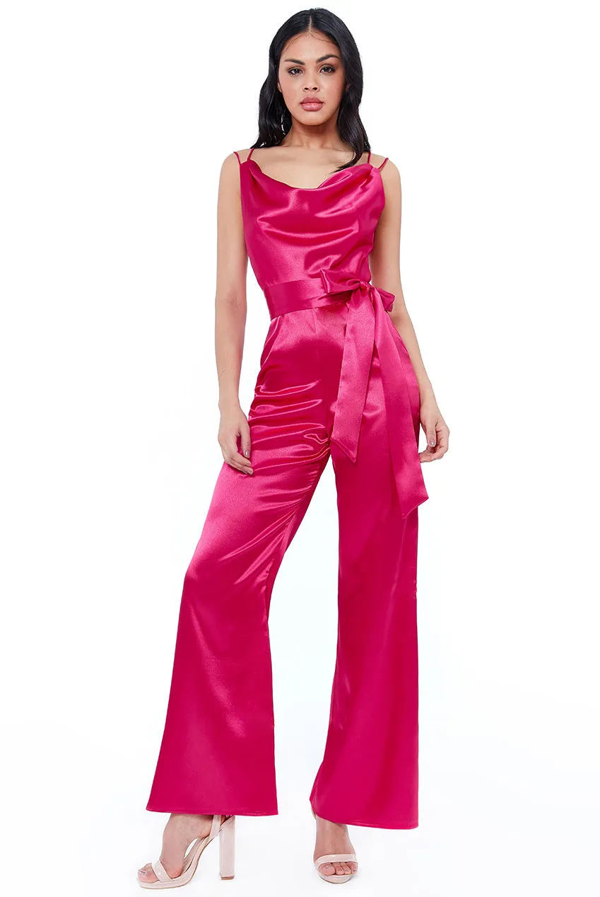 City Goddess Vicky Pattison - Satin Cowl Neck Jumpsuit