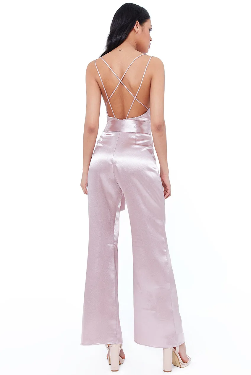 City Goddess Vicky Pattison - Satin Cowl Neck Jumpsuit