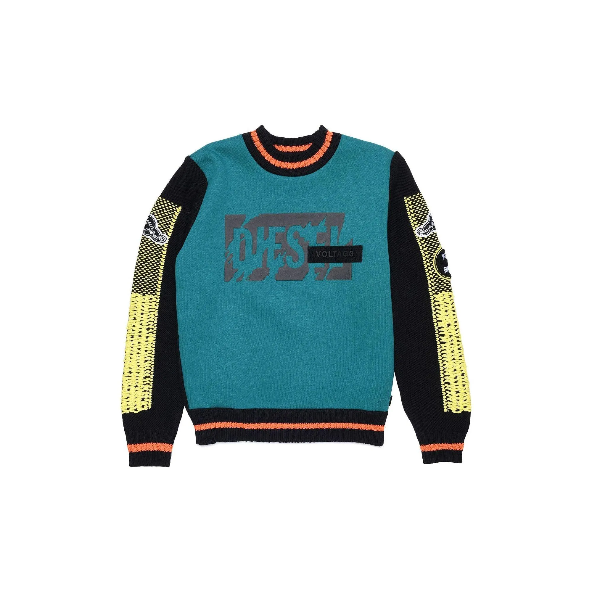 Diesel Boys Turquoise Sweater with Yellow Design