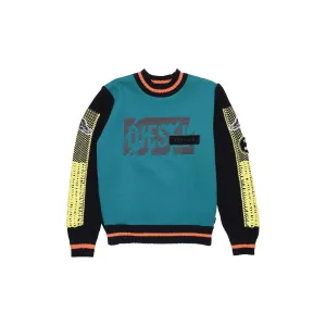 Diesel Boys Turquoise Sweater with Yellow Design