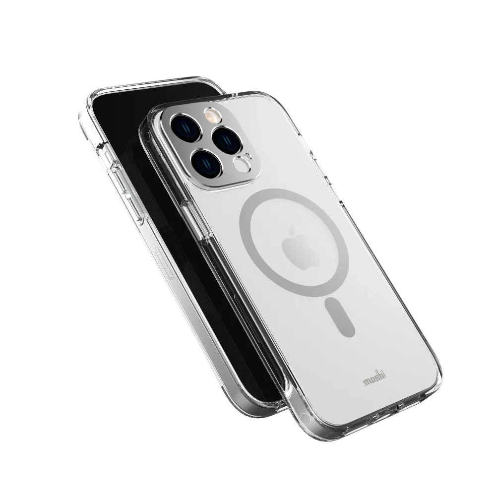 MOSHI iPhone 14 Pro Max - iGLAZE Case with MagSafe & Cam Cover - Silver