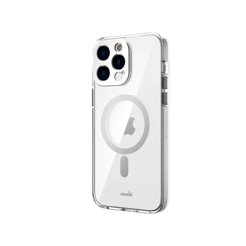MOSHI iPhone 14 Pro Max - iGLAZE Case with MagSafe & Cam Cover - Silver