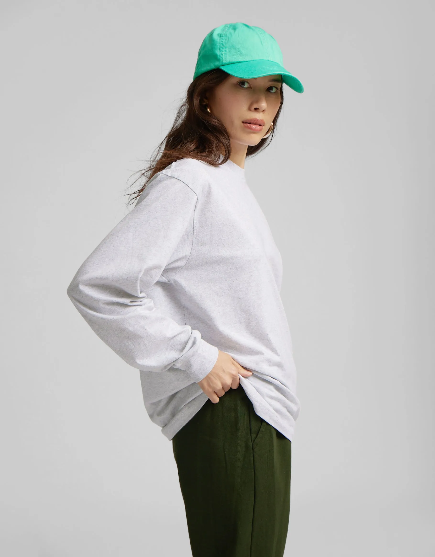 Oversized Organic LS T-shirt - Faded Pink