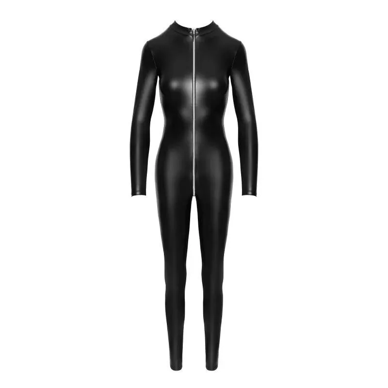 Power Wetlook Catsuit w Front Zipper