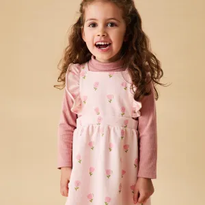 Tiny Tulips Pinafore Dress & Rollneck Bodysuit Outfit