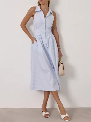 Viera Iconic Stripe Shirt Dress | Blue