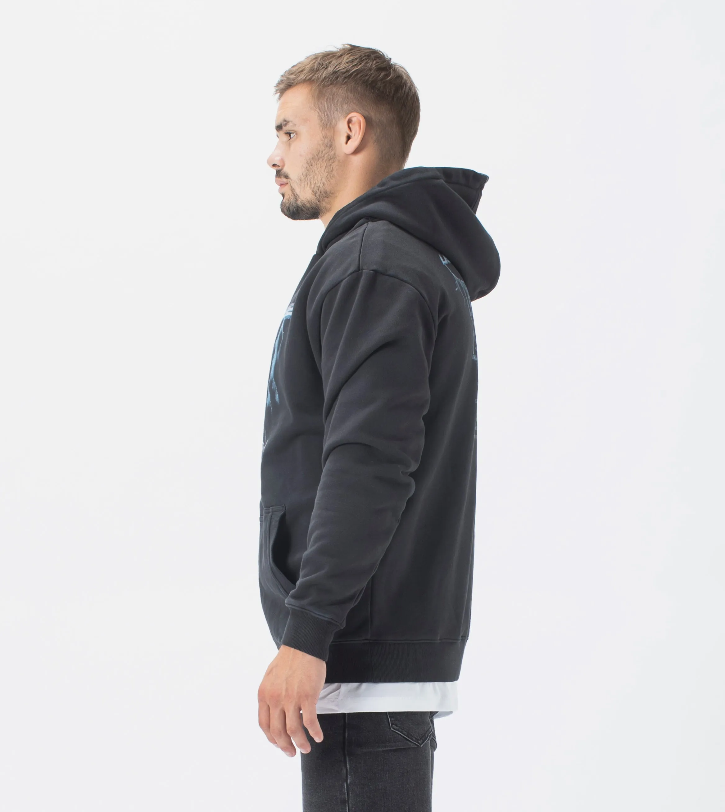 Wolf Hood Sweat GD Black