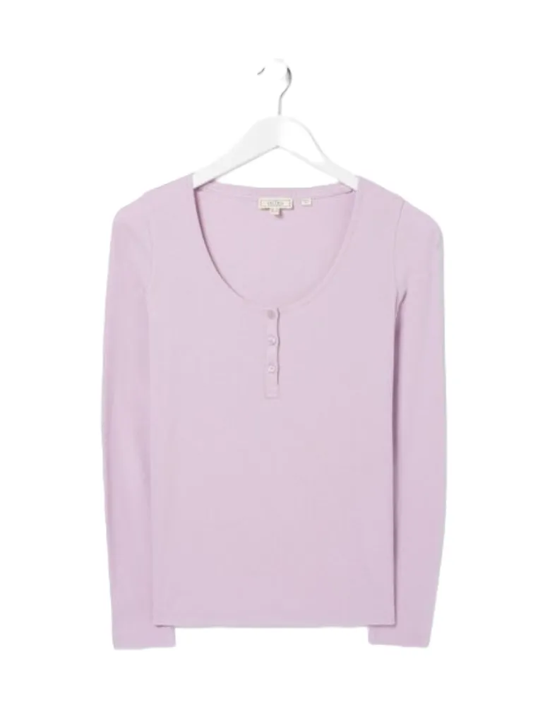 Women's Long Sleeve Ria Scoop Neck T-Shirt in Purple