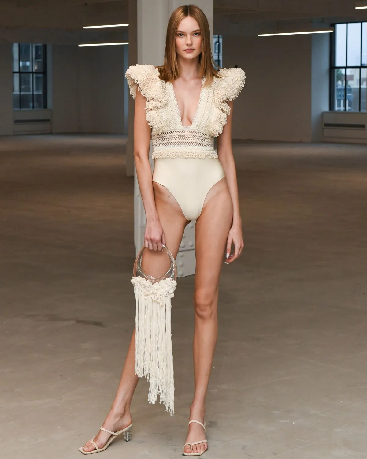 WOVEN TRIM BODYSUIT (RUNWAY)